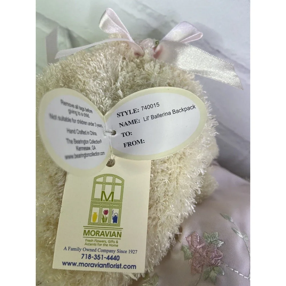 Bearington Collection Lil Ballerina Bunny Rabbit Plush Backpack Bag With Tutu